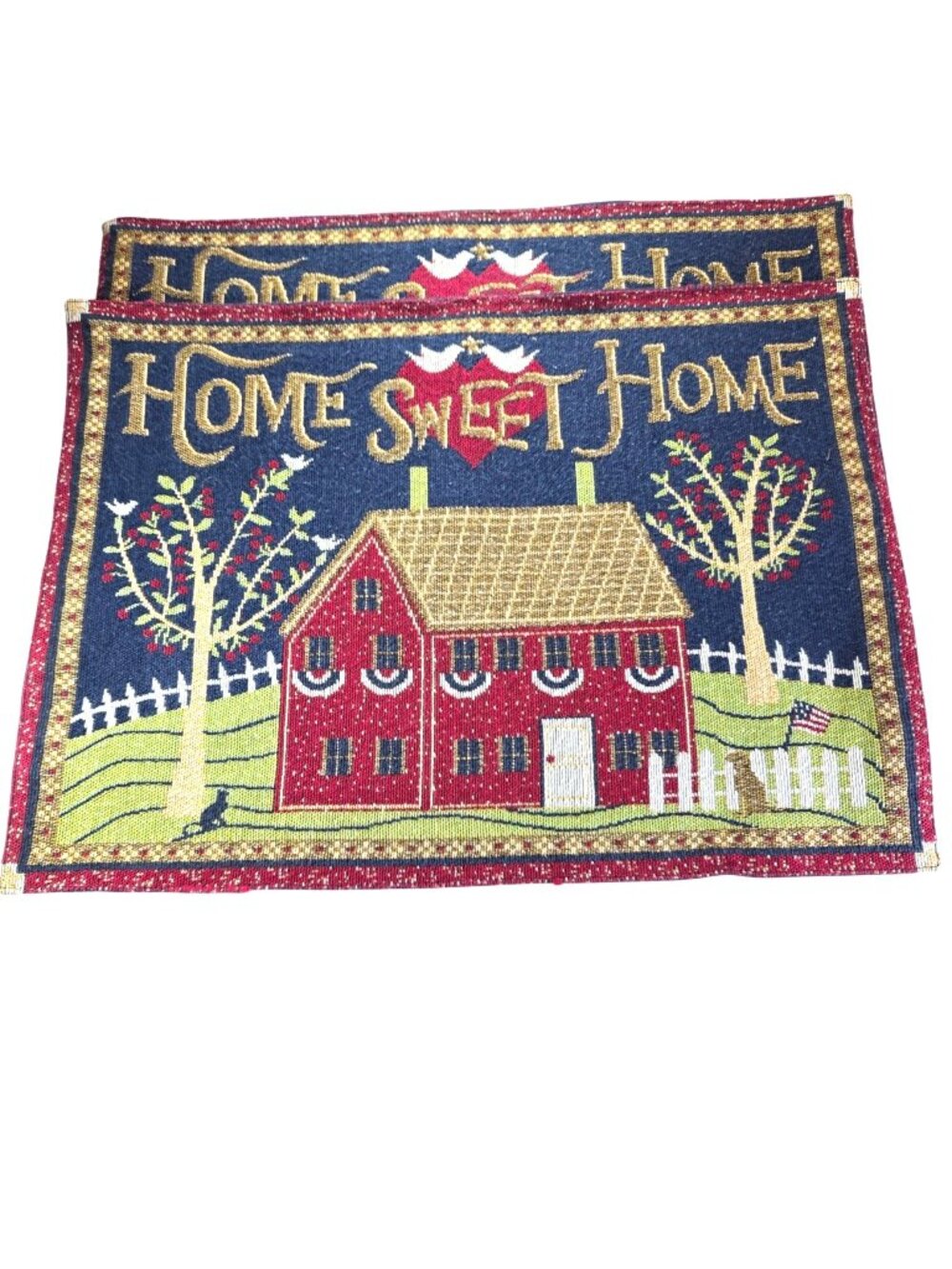 Tapestry Placemats Set Of 2 Home Sweet Home Americana Farmhouse Cottage Kohls